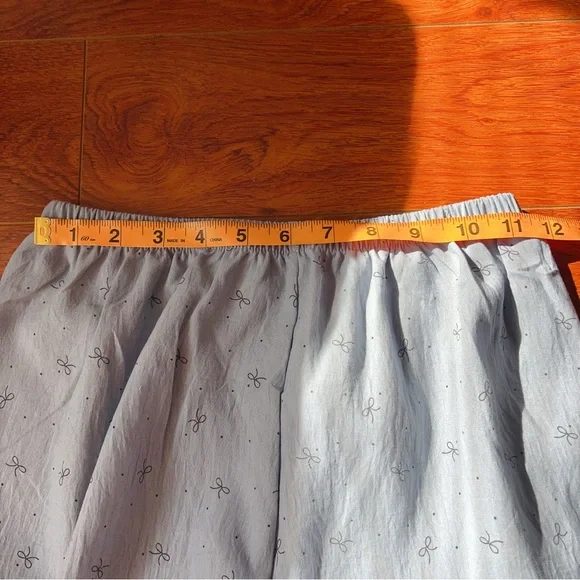 NEW! ✨Cozy Light Blue Bow Print Pajama Set w/ Large Statement Lace Collar - Picture 9 of 9